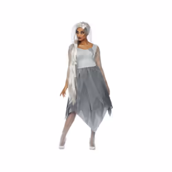 Womens Grey Grave Yard Bride Fancy Dress Costume (Size 8-10)