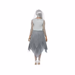 Womens Grey Grave Yard Bride Fancy Dress Costume (Size 8-10)