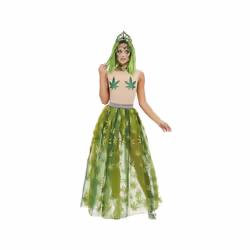 Womens Cannabis Queen Fancy Dress Costume (Size 16-18)