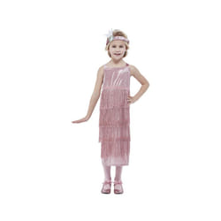 Girls 20s Pink Flapper Fancy Dress Costume (Age 10-12)