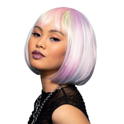 Smiffys Manic Panic Misty Rainbow Glam Doll Wig Long Bob Wig  Heat Styleable  Officially Licensed Manic Panic Fancy Dress  Adult Dress Up Wigs