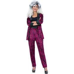Ladies 80s Pink Zebra Suit Costume - Large UK 16-18