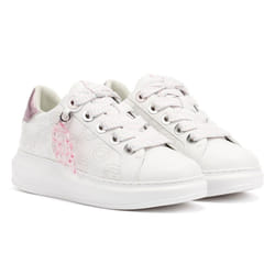 ) Karl Lagerfeld Kapri NFT Plexi Pendant Leather Women's White/Lilac Trainers - White, 5 (Adults'