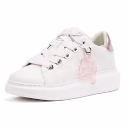 ) Karl Lagerfeld Kapri NFT Plexi Pendant Leather Women's White/Lilac Trainers - White, 5 (Adults'