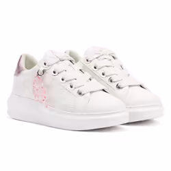 ) Karl Lagerfeld Kapri NFT Plexi Pendant Leather Women's White/Lilac Trainers - White, 6 (Adults'