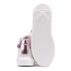 ) Karl Lagerfeld Kapri NFT Plexi Pendant Leather Women's White/Lilac Trainers - White, 6 (Adults'