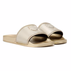 ) Karl Lagerfeld Kondo 2.0 Karl NFT Women's Gold Slides - Gold, 7 (Adults'