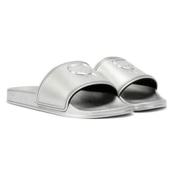 ) Karl Lagerfeld Kondo 2.0 Karl NFT Women's Silver Slides - Silver, 6 (Adults'