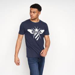 Bench Mens Graphic Print T-Shirt 100% Cotton Tee - Navy - Rockline, S
