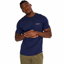 Bench Mens Lapse Short Sleeve Crew Neck Cotton Casual T-Shirt Top Tee - S, Navy
