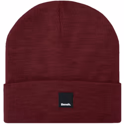 Bench Mens Supernova Warm Winter Turned Up Knitted Beanie Hat - One Size, Burgundy
