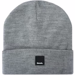 Bench Mens Supernova Warm Winter Turned Up Knitted Beanie Hat - One Size, Grey Marl