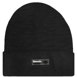 Bench Mens Bunson Warm Winter Turned Up Knitted Beanie Hat - One Size, Black