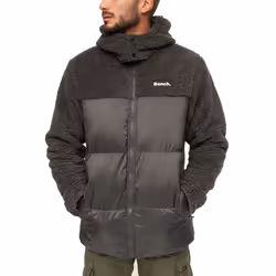 Bench Mens Detta Padded Contrast Sherpa Hooded Outdoor Warm Winter Jacket Coat - L, Steel Grey