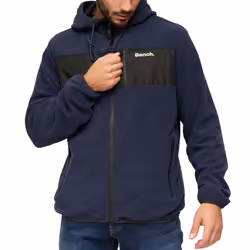 Bench Mens Blaine Full Zip Hooded Outdoor Warm Winter Fleece Jacket Coat - XL, Navy