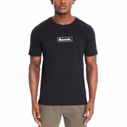 Bench Mens Angus Short Sleeve Crew Neck Cotton Regular Fit T-Shirt Top Tee - S, Black