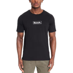 Bench Mens Angus Short Sleeve Crew Neck Cotton Regular Fit T-Shirt Top Tee - S, Black