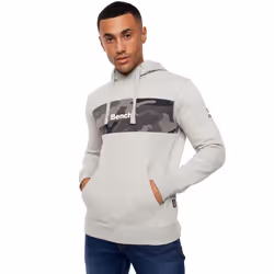 Bench Mens Reiss Hooded Pullover Sweatshirt Jumper Hoody Hoodie - L, Grey Marl