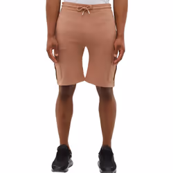 Men Fleece Cargo Shorts Elasticated Waist Gym Pant - Clay, L