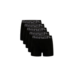 BENCH Men's Sutteer Boxer Short Multipack, Black, Elasticated Logo Waistband, 5 Pack, Super Soft, Premium Cotton Blend, Comfortable Men's Underwear,