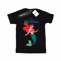 Disney Womens/Ladies The Little Mermaid Line Ariel Cotton Boyfriend T-Shirt - S, Black