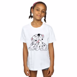 Disney Girls 101 Dalmatians Puppy Love Cotton T-Shirt - 5-6 Years, White