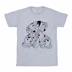 Disney Girls 101 Dalmatians Puppy Love Cotton T-Shirt - 12-13 Years, Sports Grey