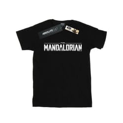 Star Wars Mens The Mandalorian Logo T-Shirt - L, Black