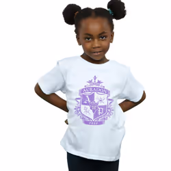 Disney Girls The Descendants Auradon Prep Crest Cotton T-Shirt - 9-11 Years, White