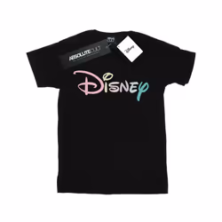 Disney Girls Pastel Logo Cotton T-Shirt - 9-11 Years, Black