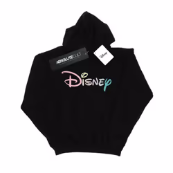 Disney Girls Pastel Logo Hoodie - 9-11 Years, Black