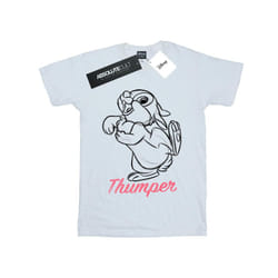 Disney Womens/Ladies Bambi Thumper Line Drawing Cotton Boyfriend T-Shirt - S, White