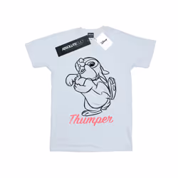 Disney Womens/Ladies Bambi Thumper Line Drawing Cotton Boyfriend T-Shirt - M, White