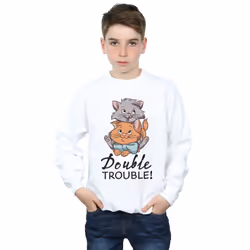 Disney Boys The Aristocats Double Trouble Sweatshirt - 7-8 Years, White