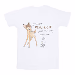 Disney Girls Bambi Perfect Just The Way You Are Cotton T-Shirt - 7-8 Years, White