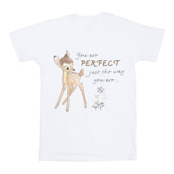 Disney Girls Bambi Perfect Just The Way You Are Cotton T-Shirt - 7-8 Years, White