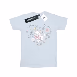 Disney Girls The Aristocats Marie Heart Cotton T-Shirt - 7-8 Years, White