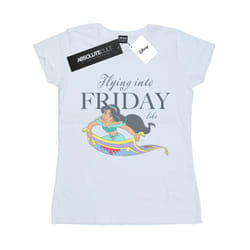 Disney Womens/Ladies Princess Jasmine Flying Into Friday Like Cotton T-Shirt - S, White