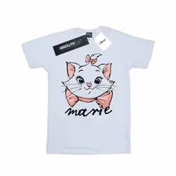 Disney Womens/Ladies The Aristocats Marie Sketch Face Cotton Boyfriend T-Shirt - L, White