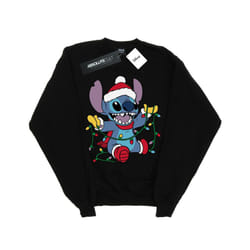 Disney Girls Lilo And Stitch Christmas Lights Sweatshirt - 12-13 Years, Black