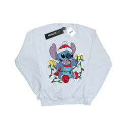 Disney Girls Lilo And Stitch Christmas Lights Sweatshirt - 7-8 Years, White