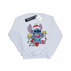 Disney Girls Lilo And Stitch Christmas Lights Sweatshirt - 12-13 Years, White