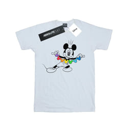 Disney Mens Mickey Mouse Rainbow Chain T-Shirt - S, White