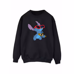 Disney Mens Lilo And Stitch Guitar Sweatshirt - XL, Black