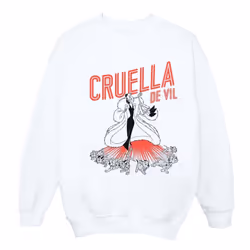 Disney Womens/Ladies Cruella De Vil Dalmatians Sweatshirt - L, White