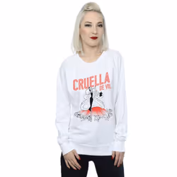 Disney Womens/Ladies Cruella De Vil Dalmatians Sweatshirt - L, White