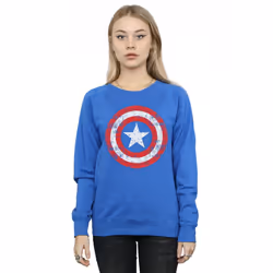 Marvel Womens/Ladies Avengers Captain America Scratched Shield Sweatshirt