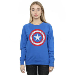 Marvel Womens/Ladies Avengers Captain America Scratched Shield Sweatshirt