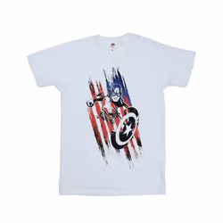 Marvel Mens Avengers Captain America Streaks T-Shirt - S, White