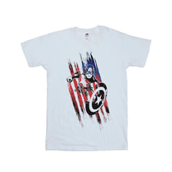 Marvel Mens Avengers Captain America Streaks T-Shirt - S, White